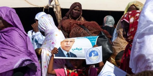 Meeting électoral du candidat du parti au pouvoir en Mauritanie, Mohamed Ould Cheikh Mohamed Ahmed