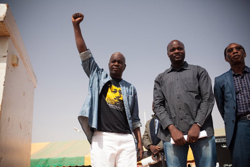 Chérif Sy, lors de la commémoration de l'assassinat du journaliste Norbert Zongo, en 2014. © Sophie Garcia / Hans Lucas
