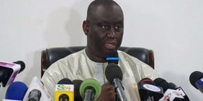 Aliou Sall, lors d’une conférence de presse le 4 juin 2019.
