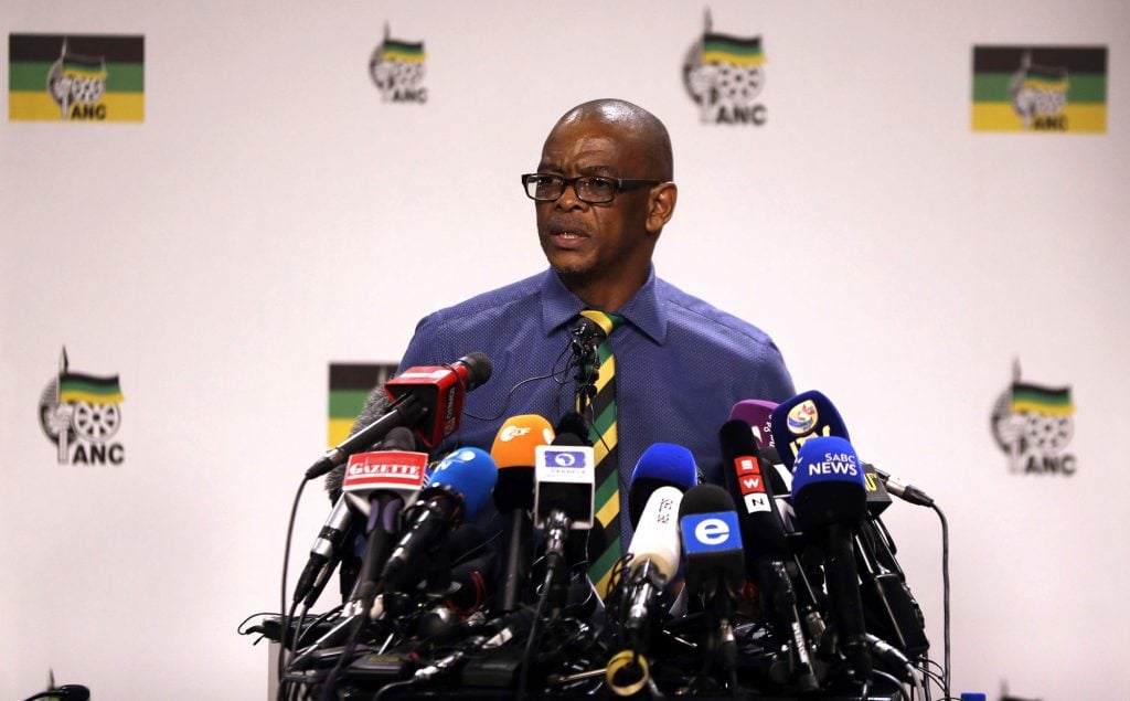 Age Magashule, secrétaire général de l’ANC. © Themba Hadebe/AP/SIPA