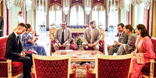 Réception du prince Harry, duc de Sussex, le 25 février 2019 au palais royal de Rabat.