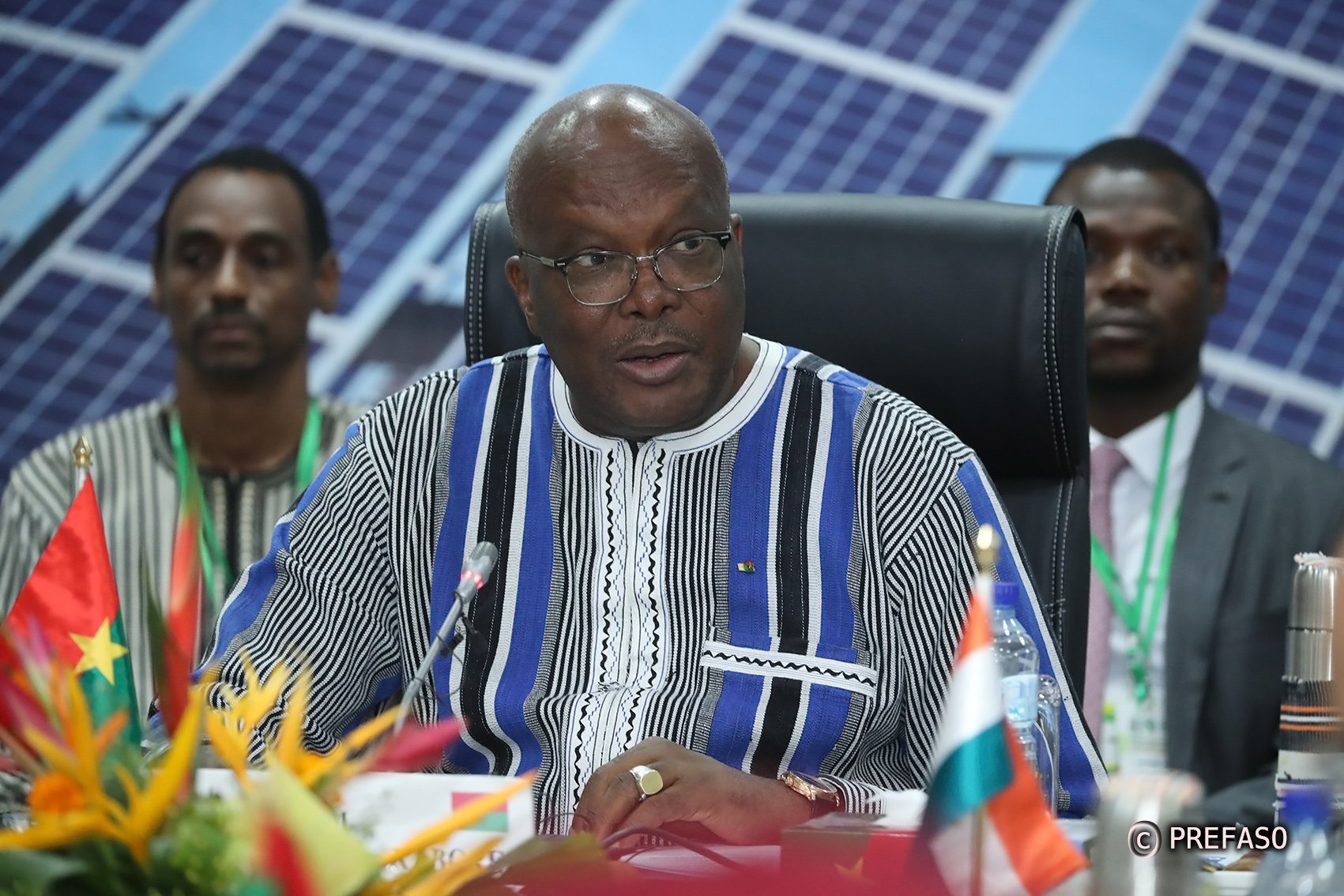 Le président burkinabè Roch Marc Christian Kaboré, vendredi 13 septembre 2019, lors d'une rencontre préparatoire au sommet extraordinaire de la Cedeao sur la sécurité.