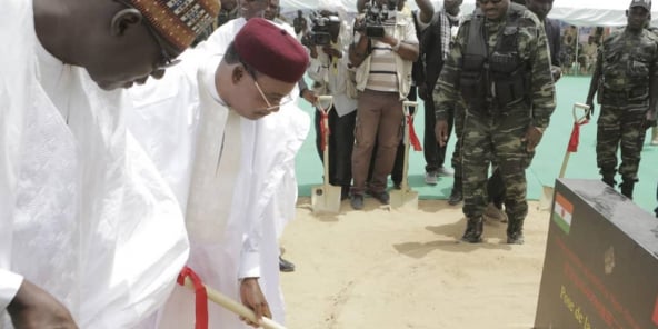 Le président nigérien Issoufou Mahamadou à Koulélé.