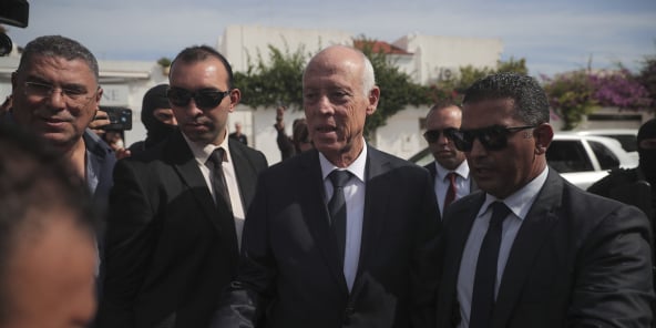 Kaïs Saïed, lors du second tour de l'élection présidentielle, dimanche 13 octobre 2019 à Tunis.