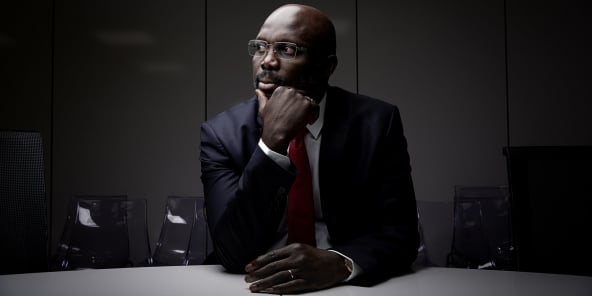 Lors de sa visite
à Jeune Afrique, le 16 mai 2017.