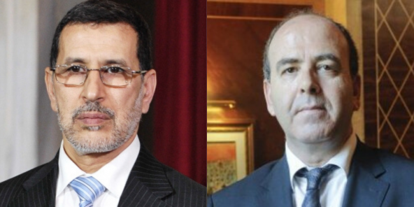 Saâdeddine El Othmani (secrétaire général du PJD) et Hakim Benchamach (secrétaire général du PAM).