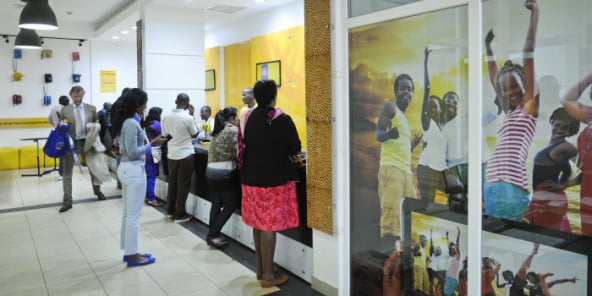 Une boutique MTN dans l’Union Trade Center de Kigali.
