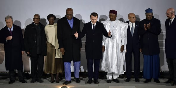 Les président du G5 Sahel et leur homologue français, le 13 janvier 2019 à Pau.