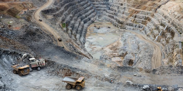 La mine de cuivre Frontier Sakania, à la frontière avec la Zambie en RDC, le 3 mars 2015.