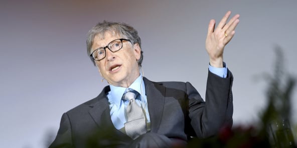 Bill Gates à Berlin en 2018 au forum sur le potentiel d’innovation en Afrique.