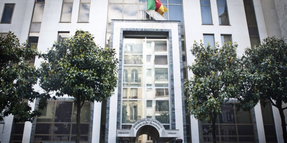 L’ambassade du Cameroun, rue d’Auteuil, à Paris, le 14 mai 2020.