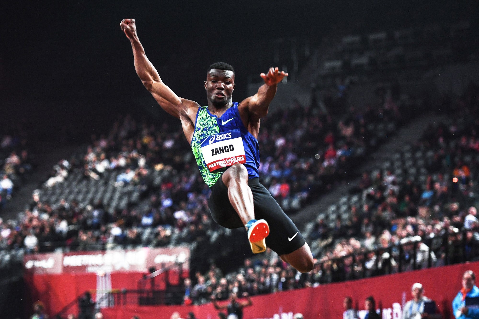 L'athlète burkinabè de triple saut Hugues Fabrice Zango lors du Paris Meeting Indoor, le 2 février 2020.