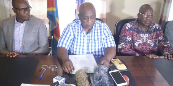 Pierre Lumbi, lors d’une conférence de presse de Ensemble, en juin 2018.