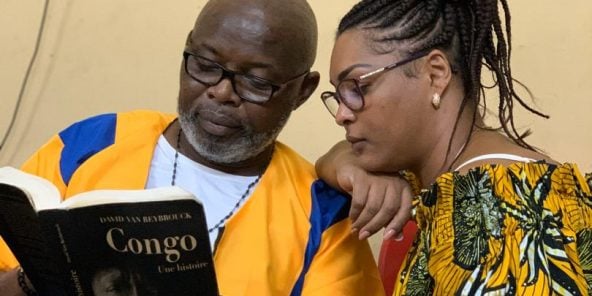 Vital Kamerhe et son épouse Hamida Chatur Kamerhe, en juin 2020, à la prison de Makala.