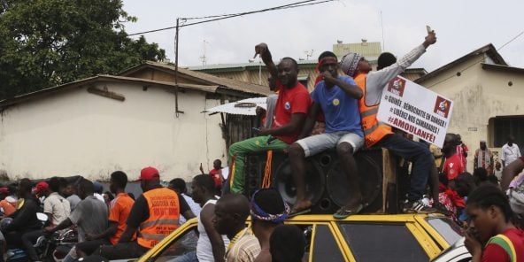 Des manifestants contre la réforme constitutionnelle, en octobre 2019 à Conakry.