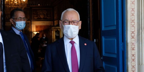 Le leader d’Ennahdha Rached Ghannouchi devant son bureau à l’Assemblée nationale le 1er septembre 2020.