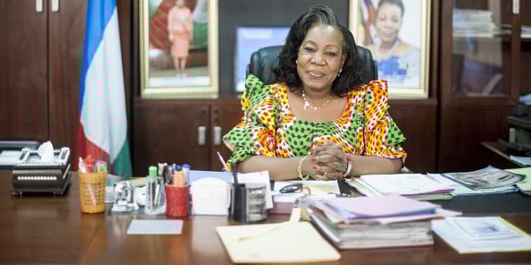 Catherine Samba-Panza, à Bangui, en 2014.
