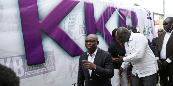 Kouadio Konan Bertin, candidat à l'élection présidentielle du 31 octobre, à Abidjan, fin octobre 2020.
