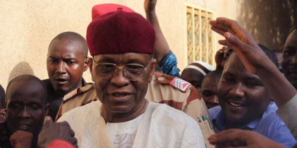 Mamadou Tandja, ici en mai 2011 à Niamey après sa remise en liberté, est décédé le 24 novembre 2020 à l'âge de 82 ans.