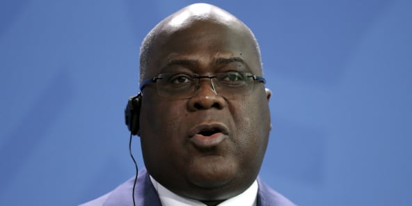 Féix Tshisekedi (ici en Allemagne en novembre 2019), a annoncé la nomination d’un informateur en vue d’identifier une nouvelle majorité parlementaire.