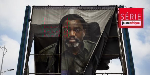 Un portrait de Joseph Kabila brûlé par des partisans de Félix Tshisekedi, le 10 janvier 2019 à Kinshasa.