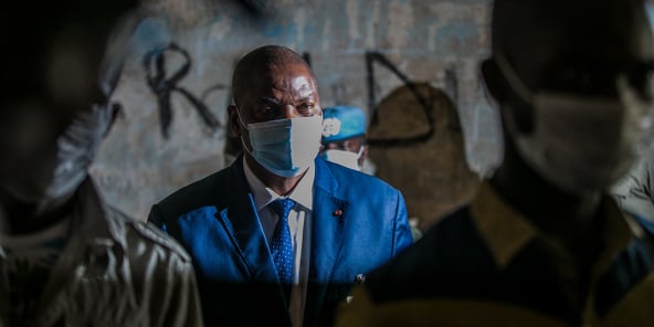 Faustin Archange Touadéra, lors de la présidentielle, en décembre 2020.