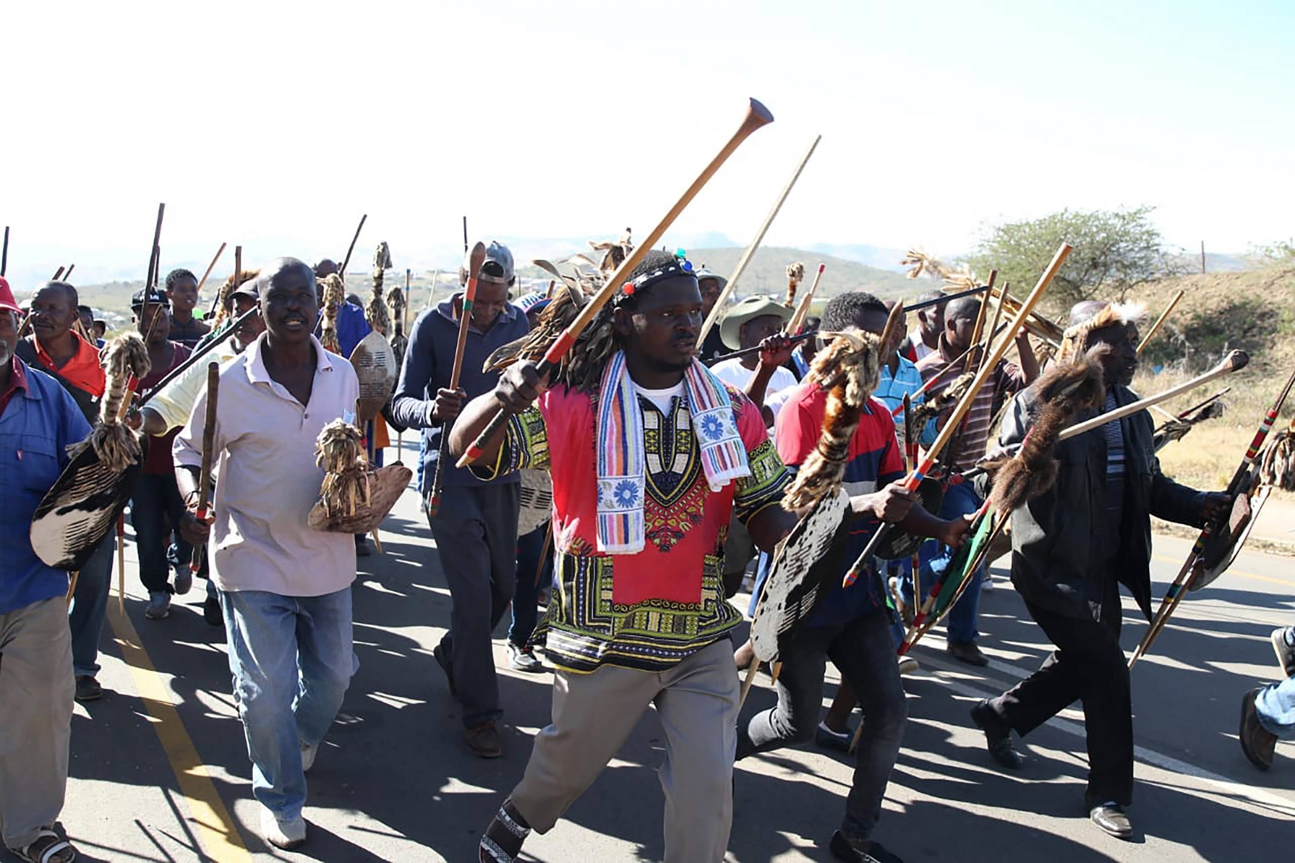 Des partisans de Jacob Zuma manifestent