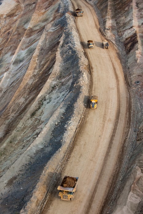 La mine de cuivre Frontier à Sakania, à la frontière avec la Zambie, à l’extrême sud-est de la province minière du Katanga, en République démocratique du Congo, propriété de la multinationale d’origine kazakhe basée au Luxembourg ERG (Eurasian Ressources Group), le 3 mars 2015.